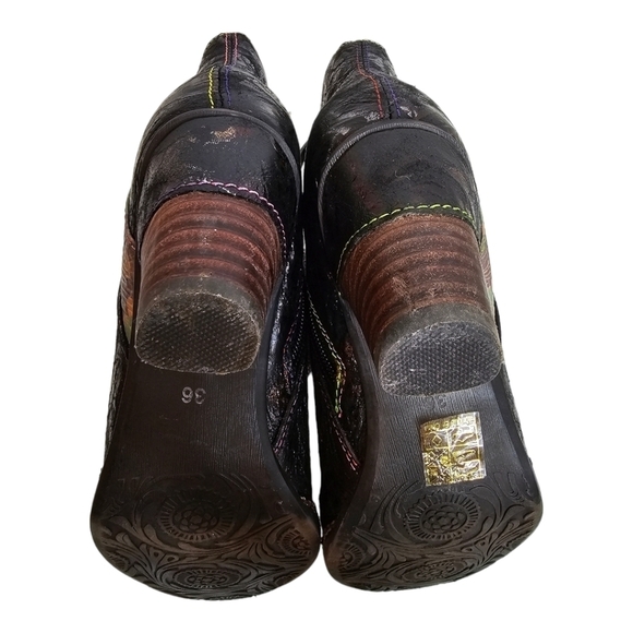 L'Artiste Waterlily by Spring Step Black Iridescent Leather Boots Sz 36, 5.5-6 - Picture 8 of 10